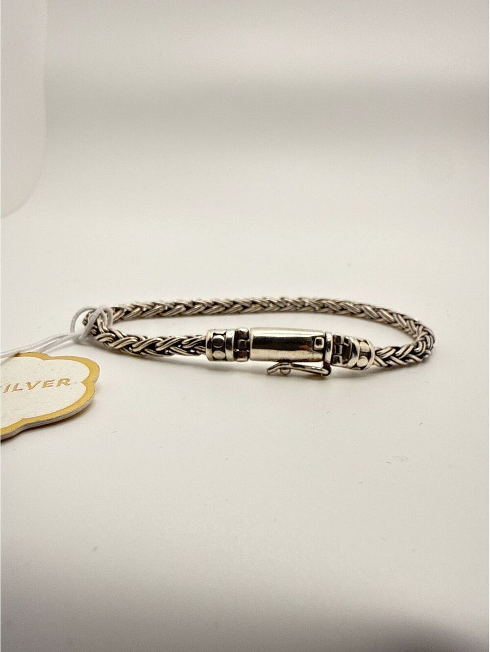 Annika Witt Sterling Silver Foxtail Bracelet Made in Bali Woven Chain